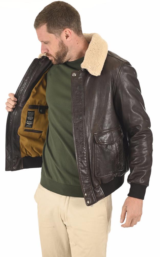 La Canadienne Blouson Pilote Corsair Marron Foncé