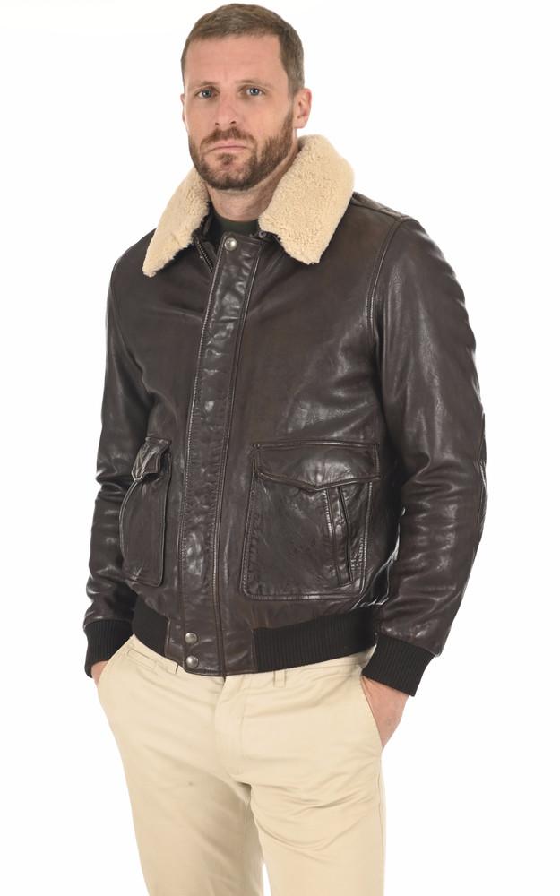 la canadienne Blouson pilote Corsair marron foncé