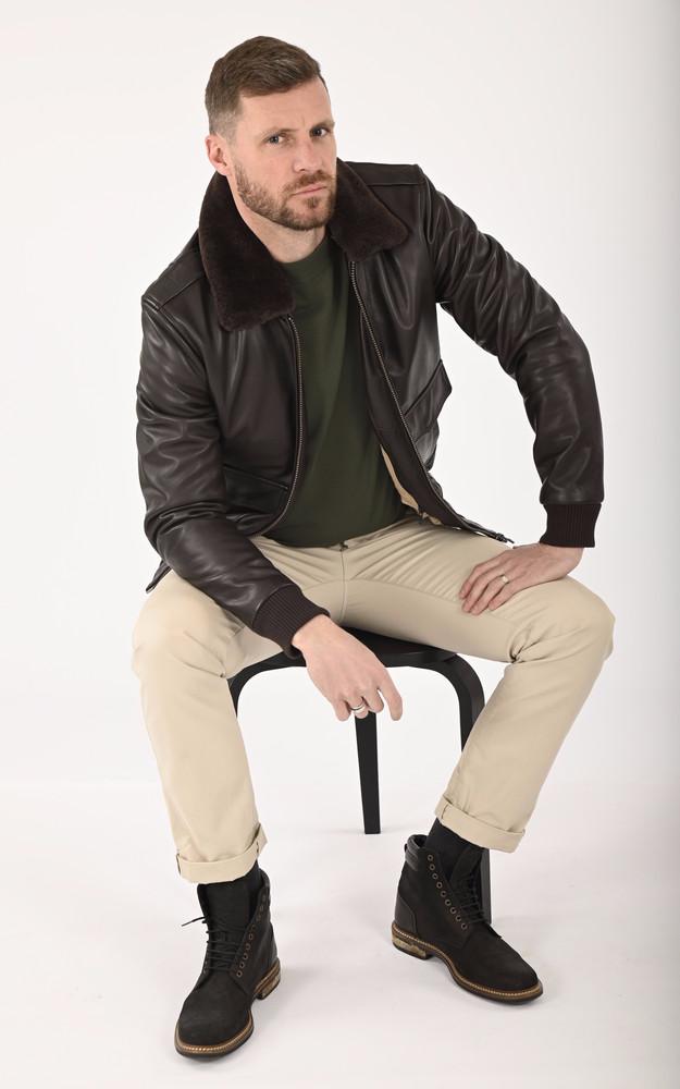 La Canadienne Blouson Pilote Cuir Marron