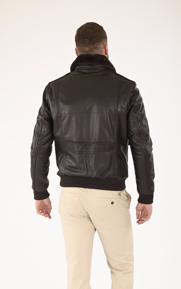La Canadienne Blouson Pilote Cuir Marron
