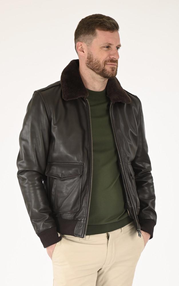 la canadienne Blouson pilote cuir marron