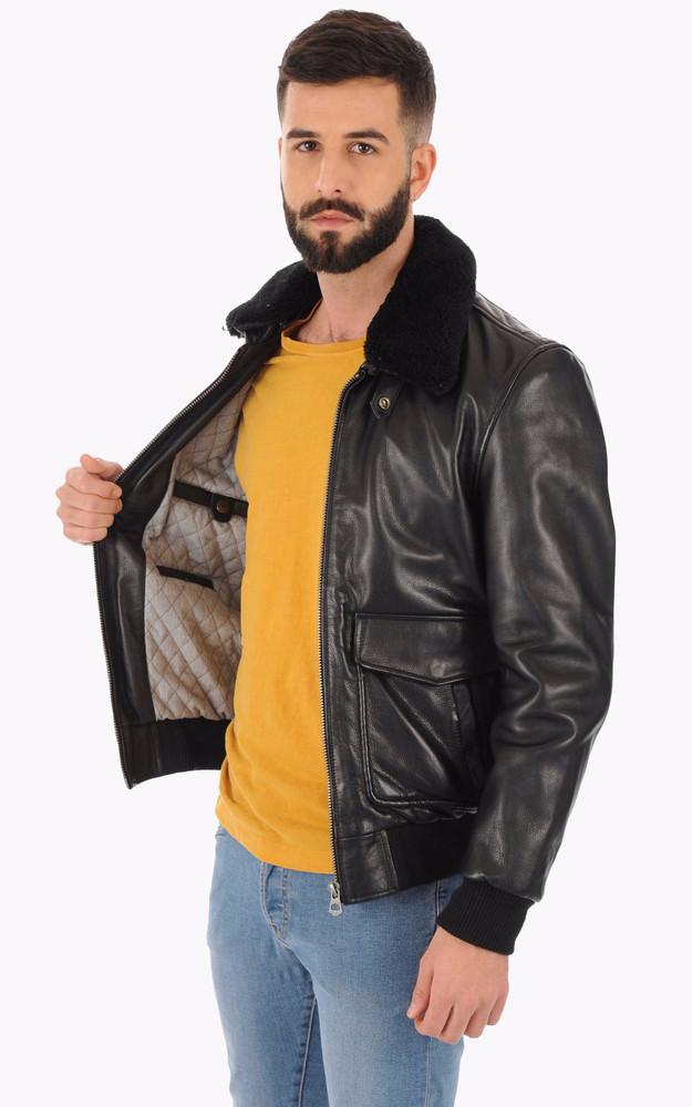 La Canadienne Blouson Pilote Cuir Noir