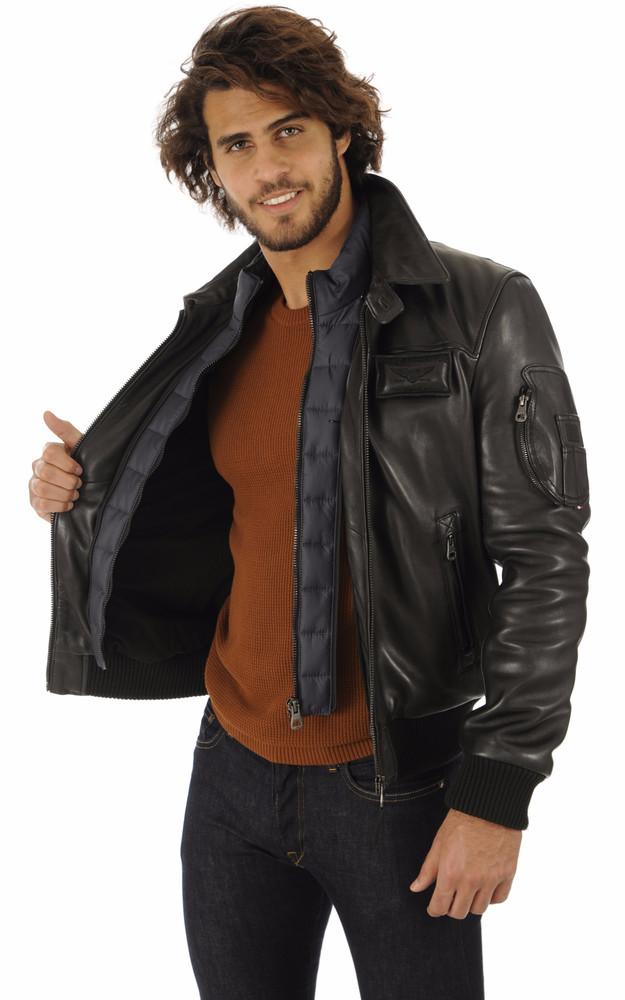 La Canadienne Blouson Pilote Cuir Rafal Black