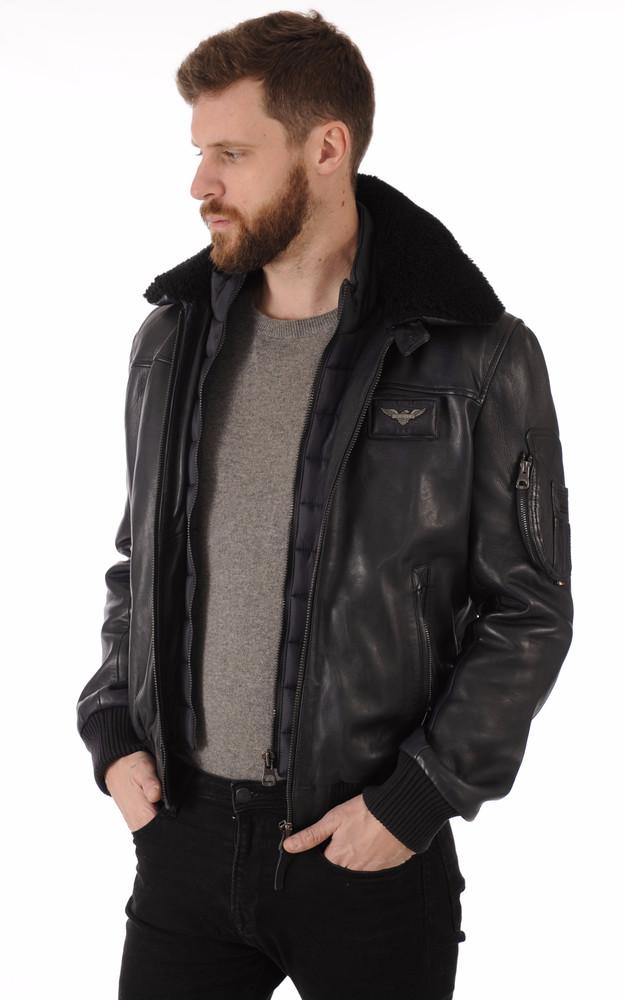 La Canadienne Blouson Pilote Cuir Rafal Marine
