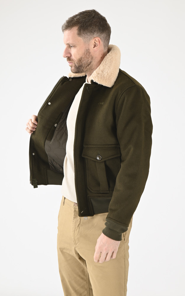 La Canadienne Blouson Pilote Laine Airguard Kaki