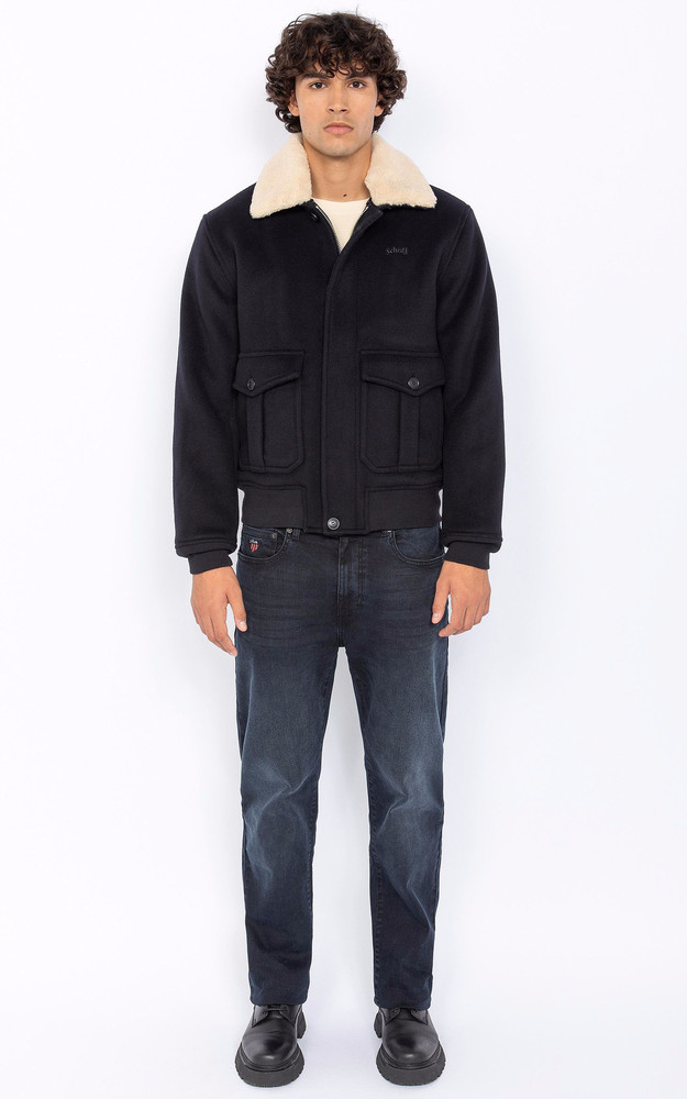 La Canadienne Blouson Pilote Laine Airguard Marine