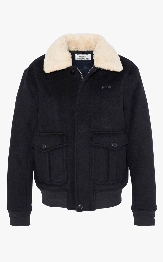 La Canadienne Blouson Pilote Laine Airguard Marine