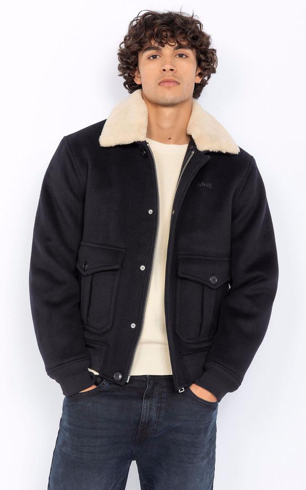 la canadienne Blouson pilote laine Airguard marine