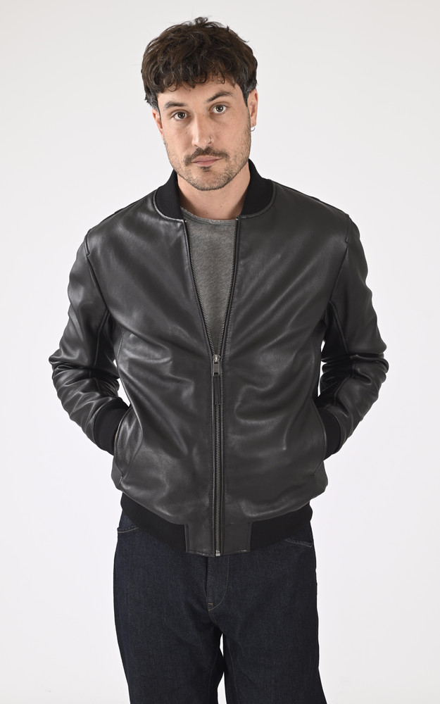La Canadienne Blouson Teddy Cuir Noir
