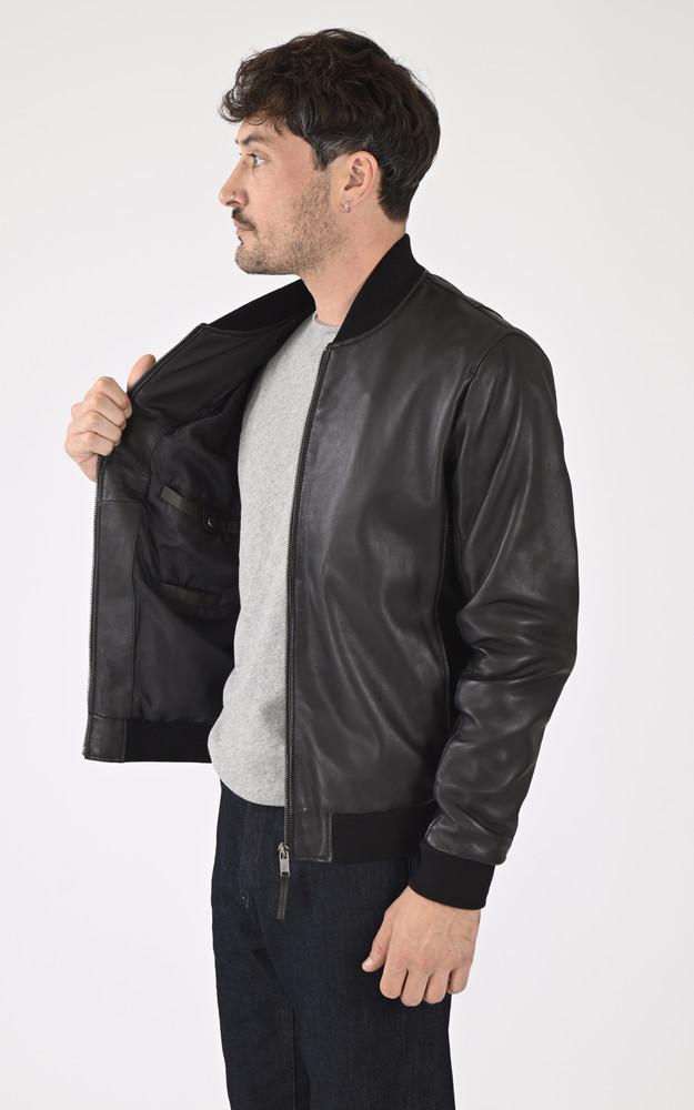 La Canadienne Blouson Teddy Cuir Noir