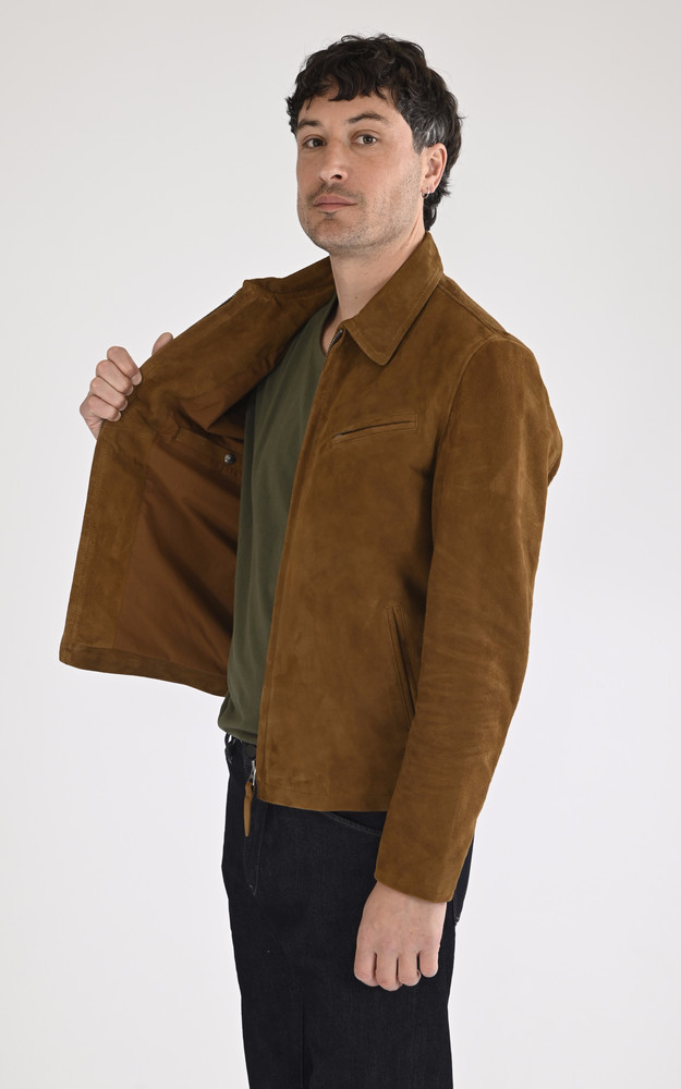 La Canadienne Blouson Velours Lc Work Cognac