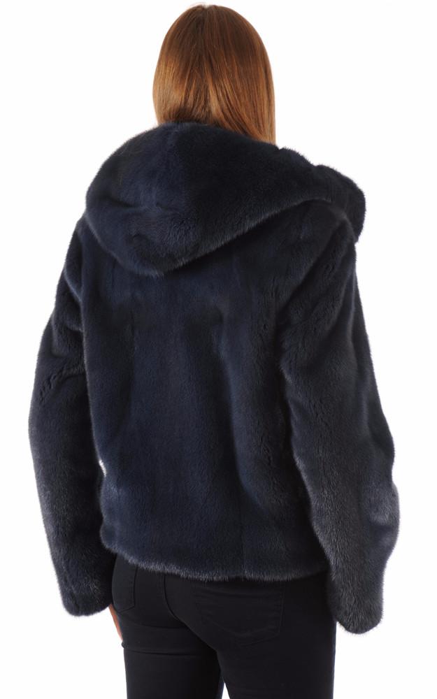 La Canadienne Blouson Vison Saga Bleu