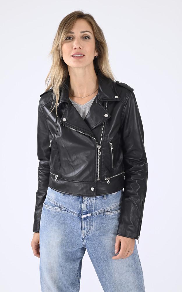 La Canadienne Blouson Yoko En Cuir Noir