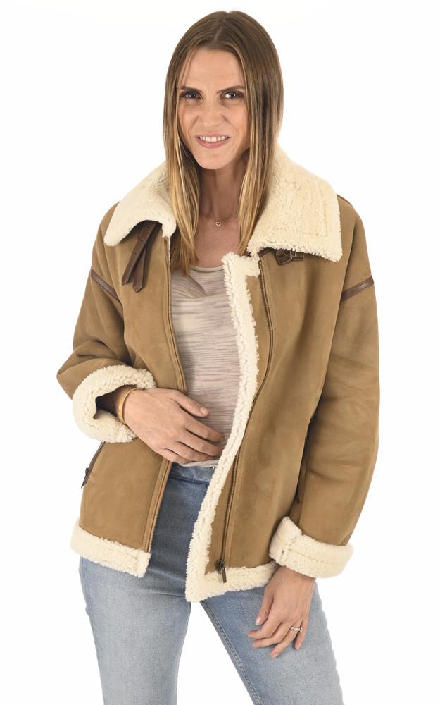 la canadienne Bombardier agneau oversize camel