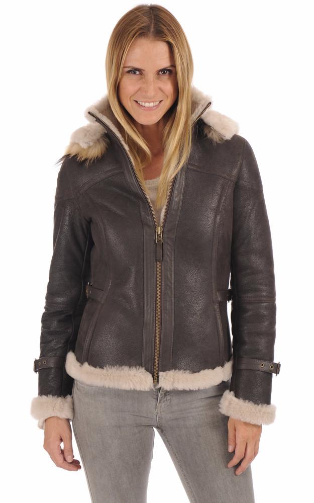 la canadienne Bombardier capuche fourrure marron