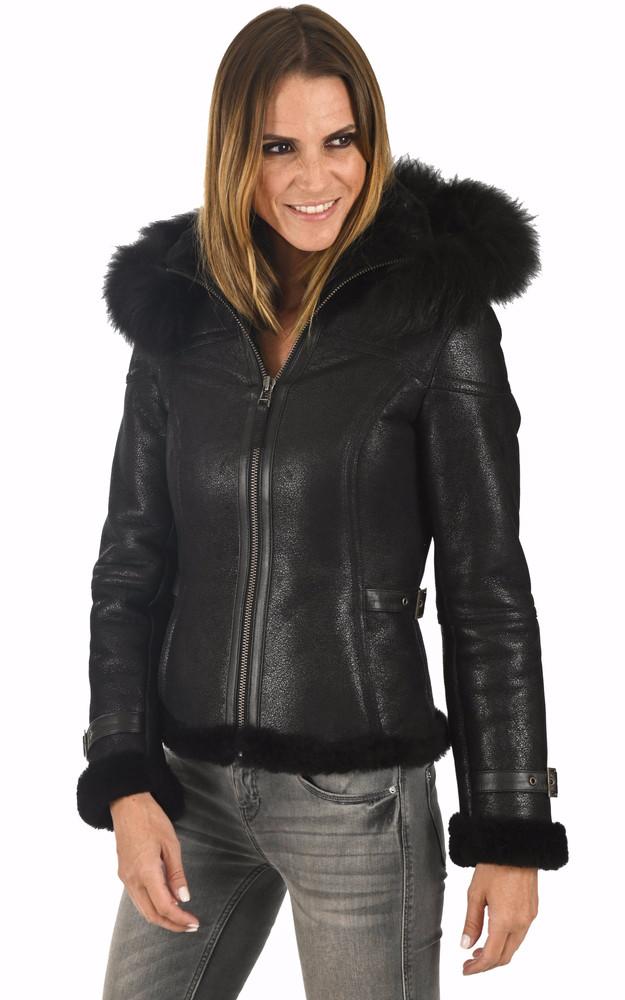 La Canadienne Bombardier Capuche Fourrure Noir