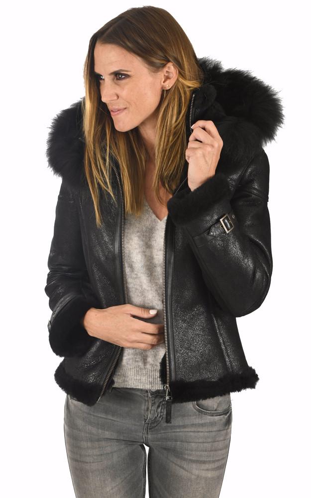 la canadienne Bombardier capuche fourrure noir