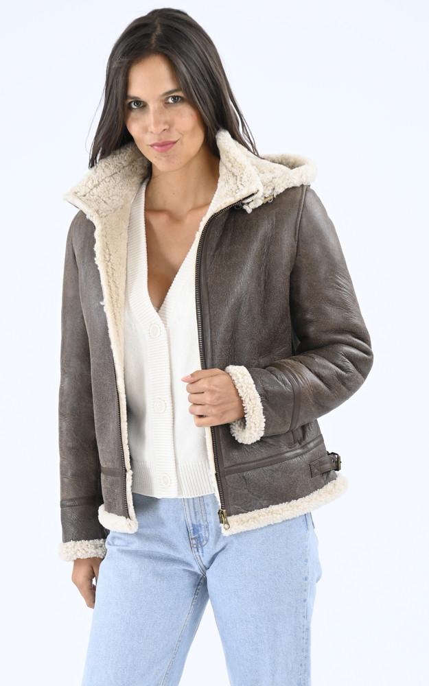la canadienne Bombardier capuche mouton marron