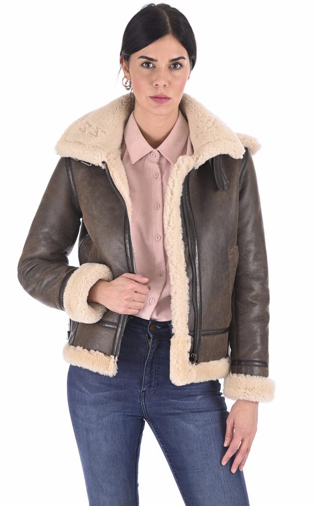 la canadienne Bombardier cintré mouton marron