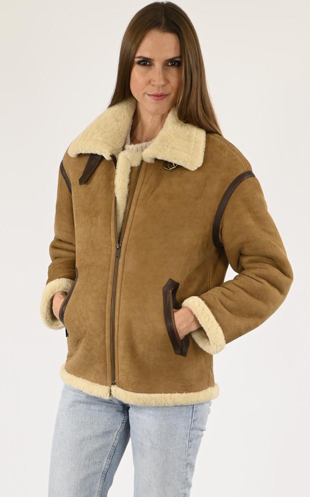 La Canadienne Bombardier Long Mouton Velours Camel