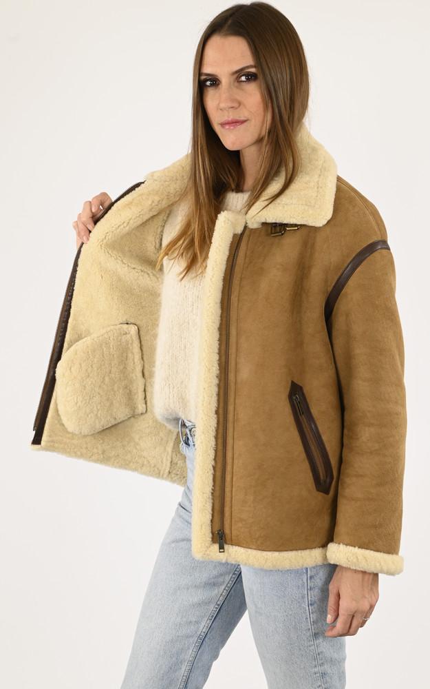 La Canadienne Bombardier Long Mouton Velours Camel