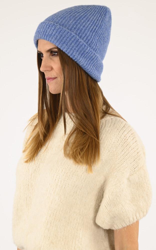 La Canadienne Bonnet Alpaga Et Laine Bleu Jean