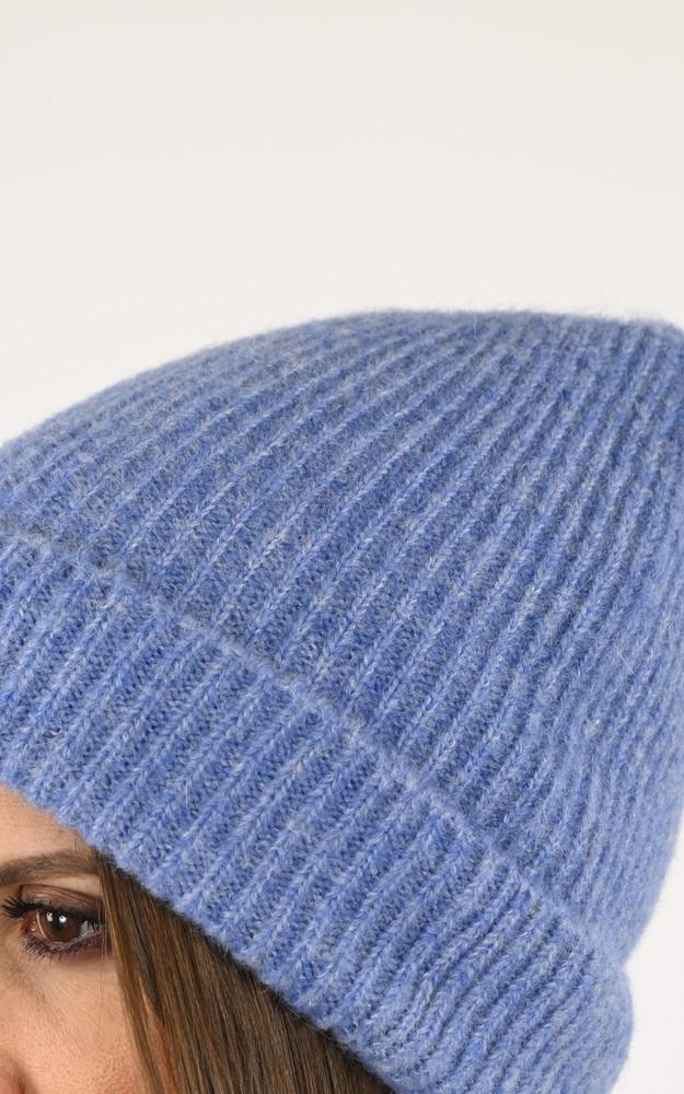 La Canadienne Bonnet Alpaga Et Laine Bleu Jean