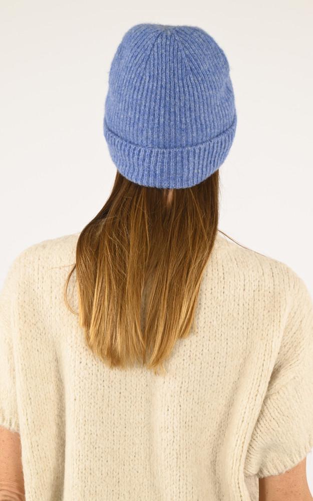 La Canadienne Bonnet Alpaga Et Laine Bleu Jean