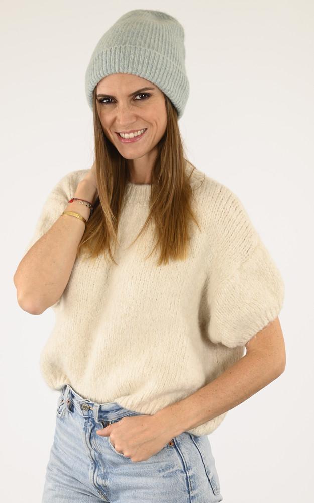 la canadienne Bonnet alpaga et laine bleu