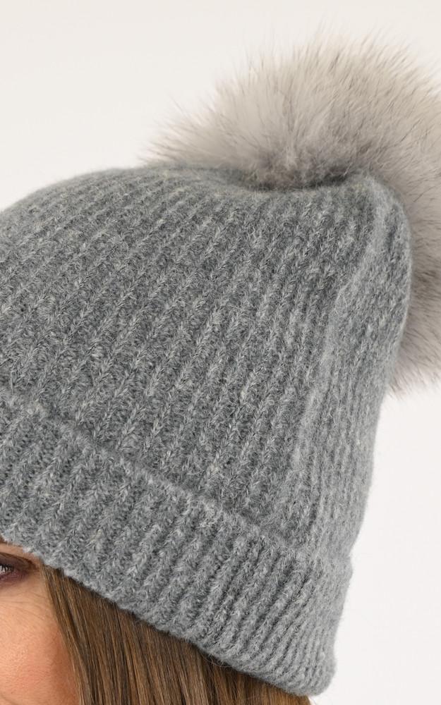 La Canadienne Bonnet Alpaga Et Renard Bleu