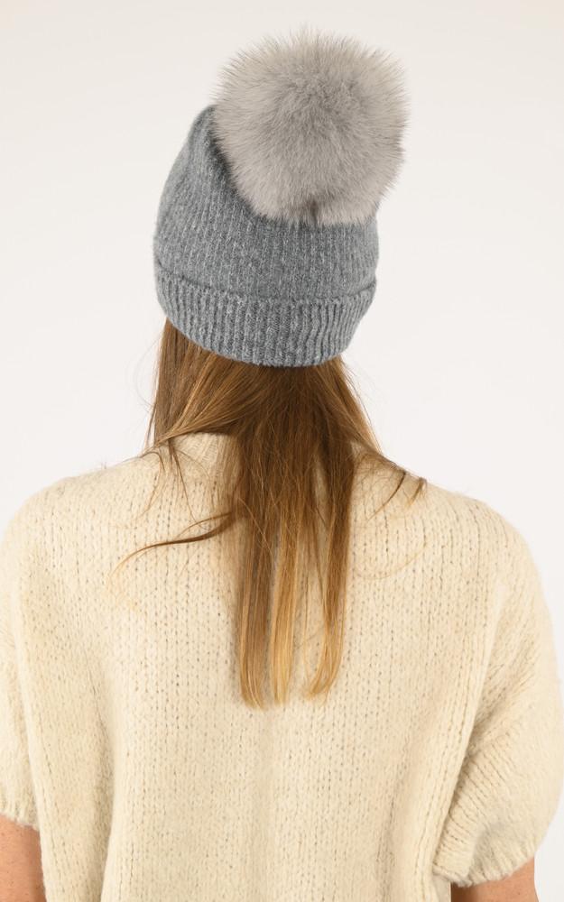 La Canadienne Bonnet Alpaga Et Renard Bleu