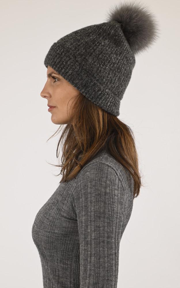 La Canadienne Bonnet Alpaga Et Renard Gris