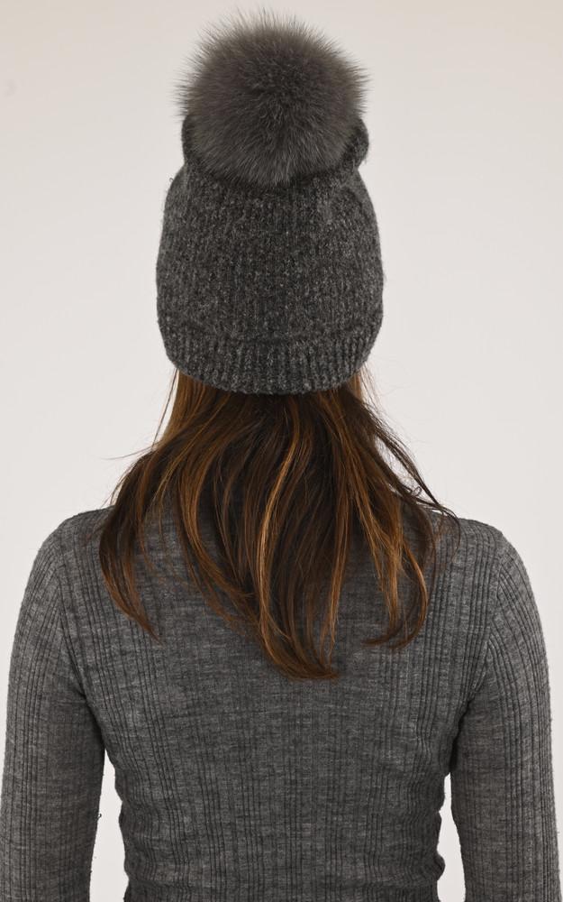 La Canadienne Bonnet Alpaga Et Renard Gris