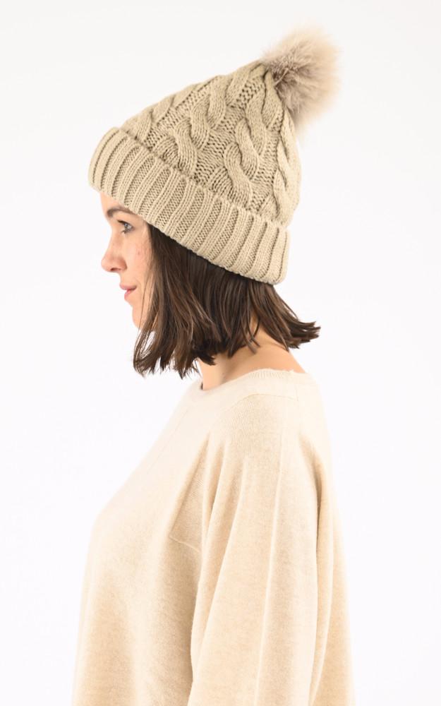 La Canadienne Bonnet Amalie En Laine Taupe