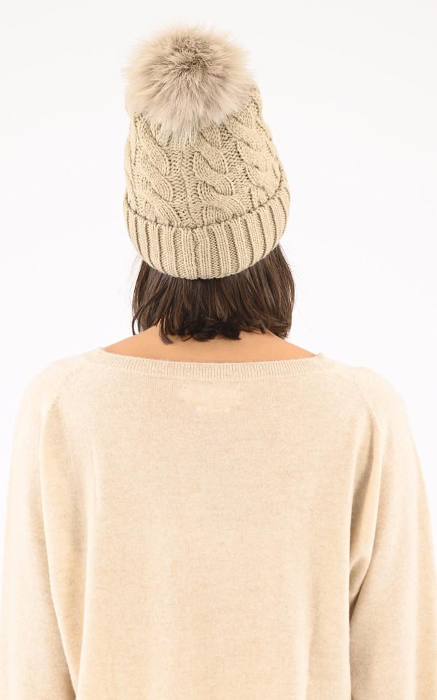 La Canadienne Bonnet Amalie En Laine Taupe