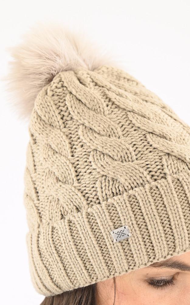 La Canadienne Bonnet Amalie En Laine Taupe