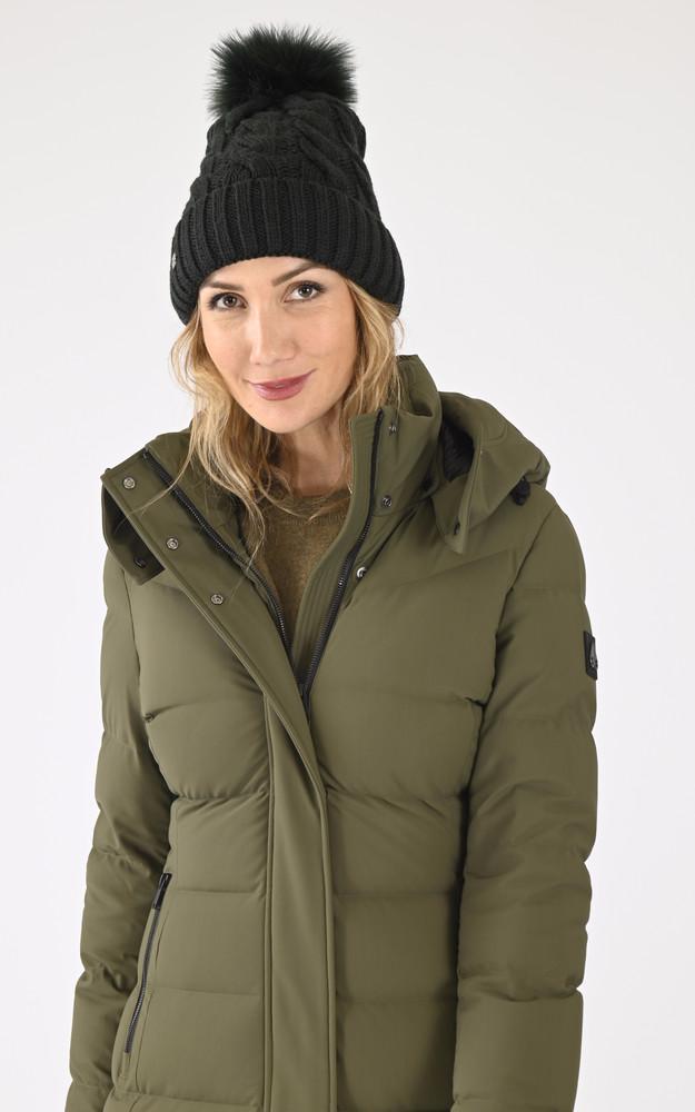 la canadienne Bonnet Amalie en laine vert