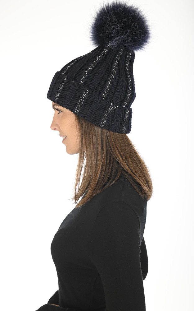 La Canadienne Bonnet En Laine Bleu Marine