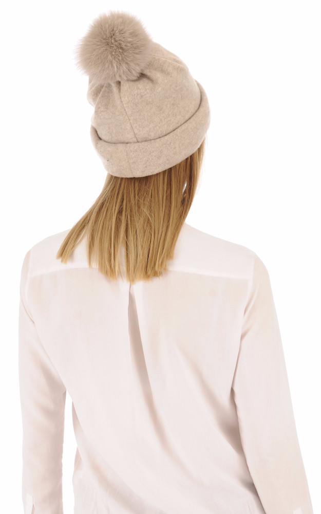La Canadienne Bonnet En Laine Merinos Beige