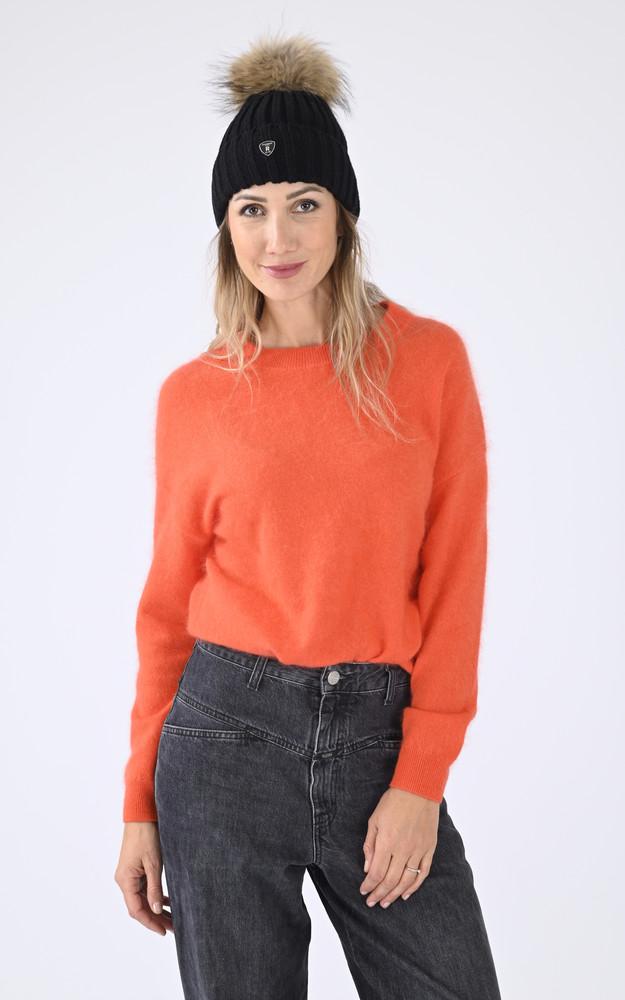 la canadienne Bonnet laine et raccoon noir