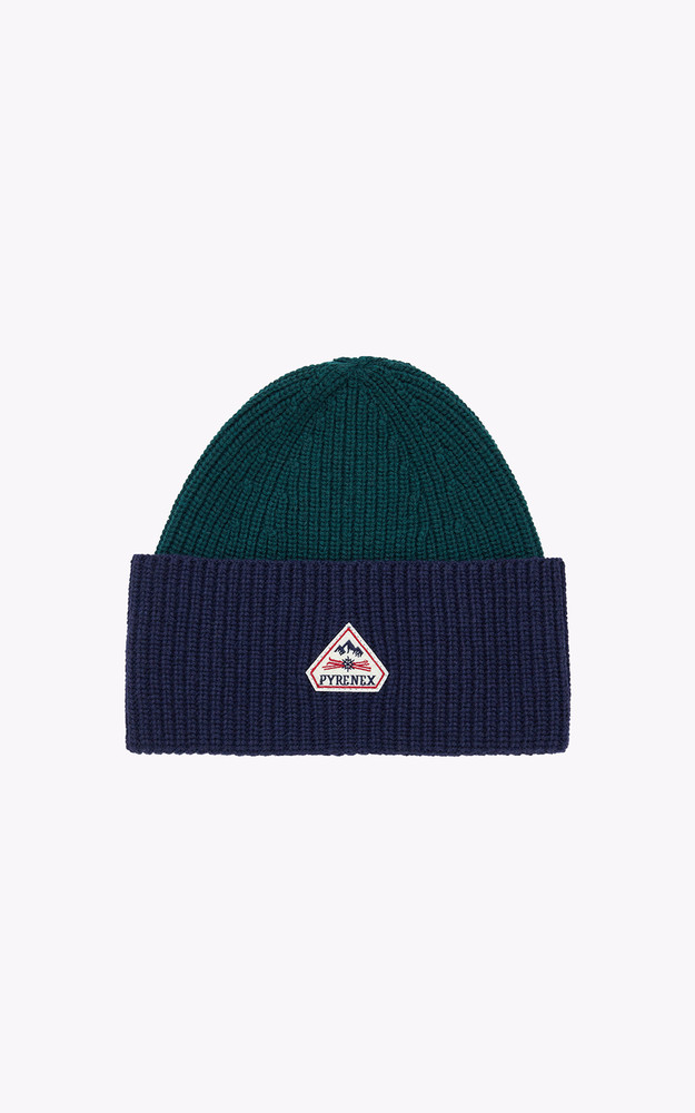 la canadienne Bonnet laine Gomma bleu vert