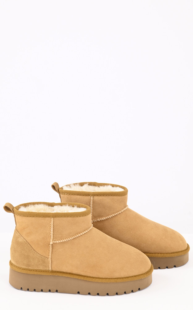 La Canadienne Bottines Mouton Camel