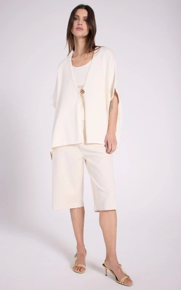 La Canadienne Cardigan Coton Et Cachemire Blanc