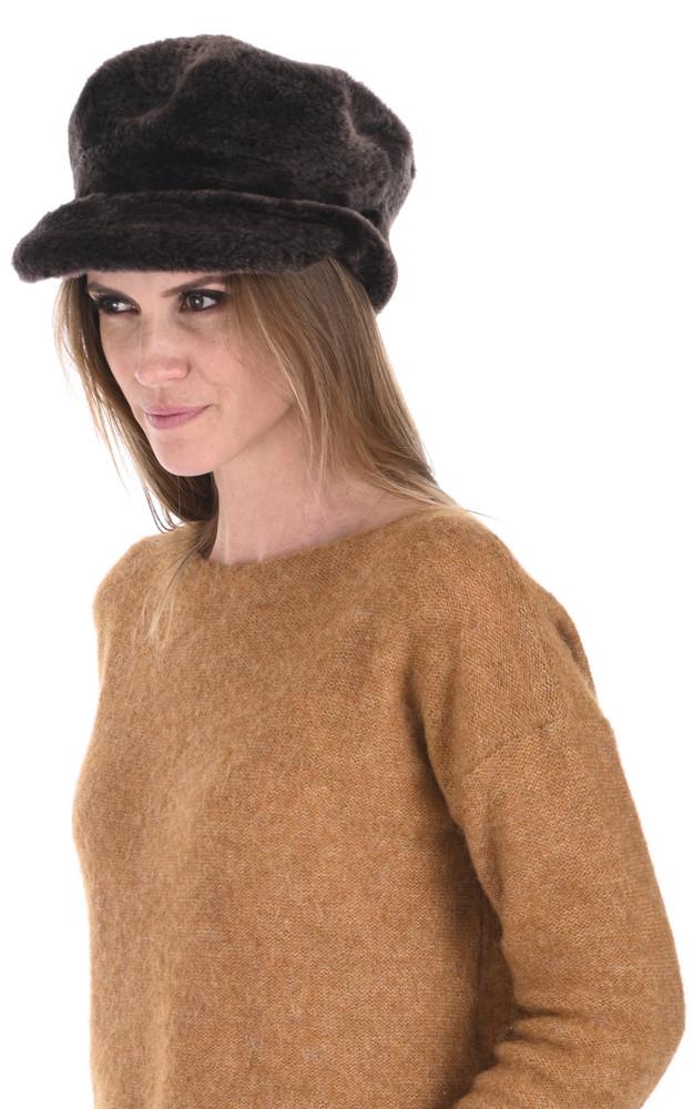 La Canadienne Casquette Peau Lainée Marron