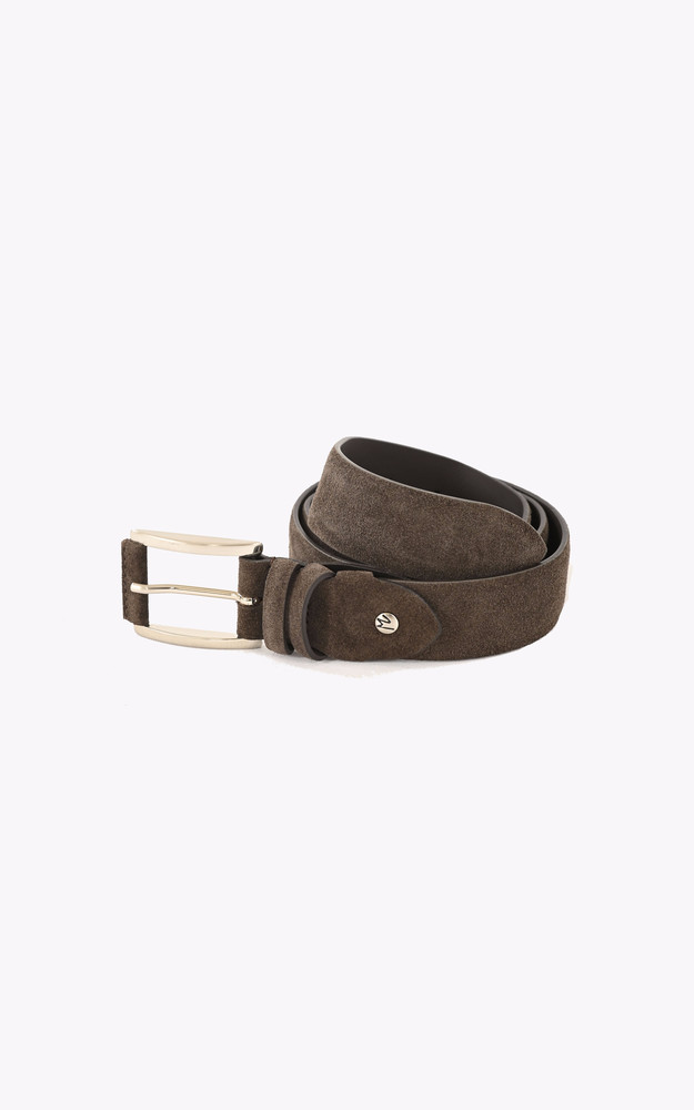 la canadienne Ceinture cuir nubuck marron foncé