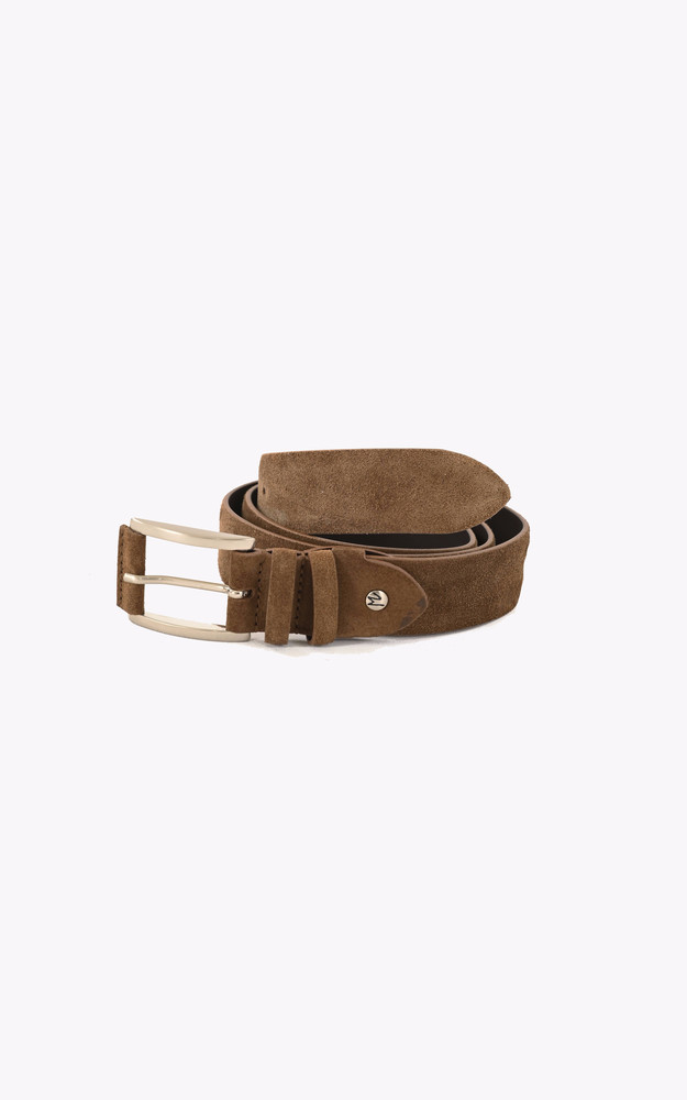 la canadienne Ceinture cuir nubuck marron