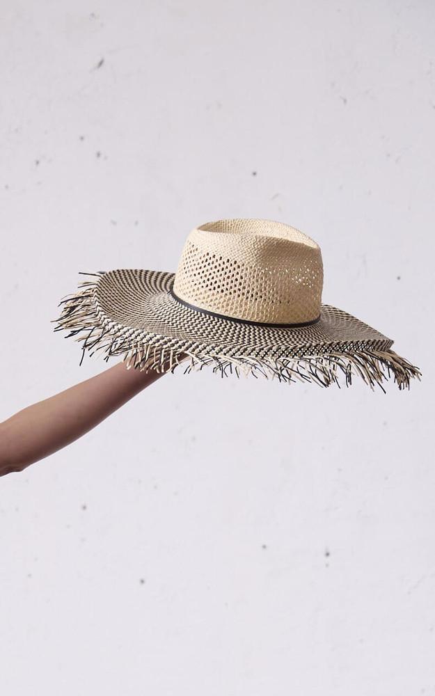 La Canadienne Chapeau Large Moore Beige/noir