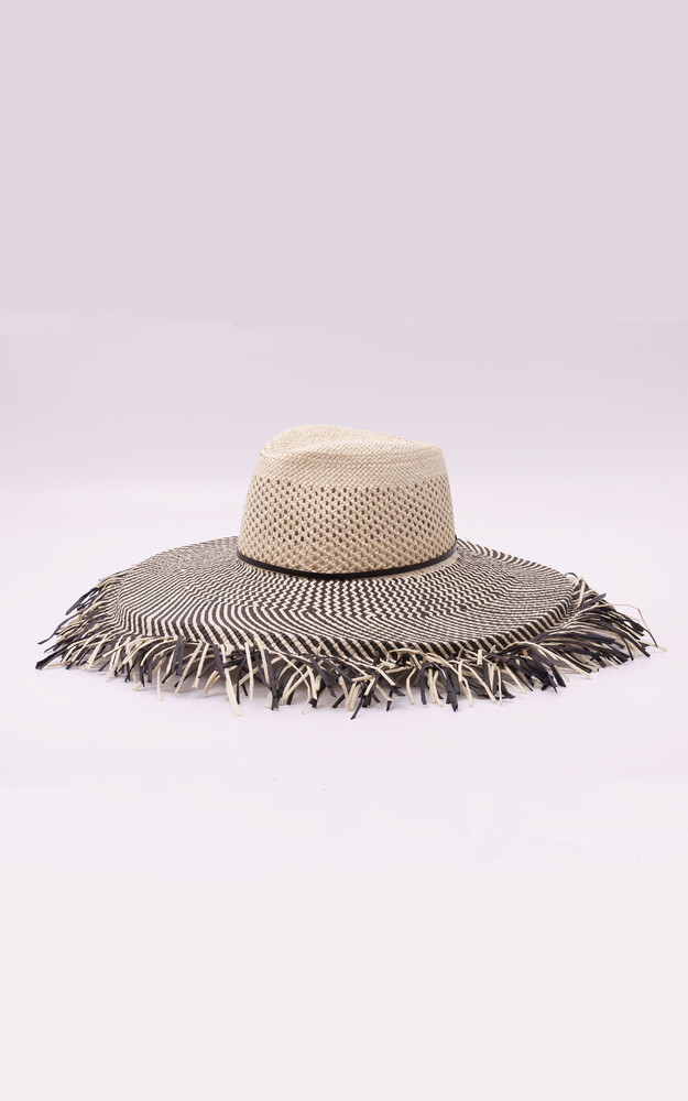 La Canadienne Chapeau Large Moore Beige/noir