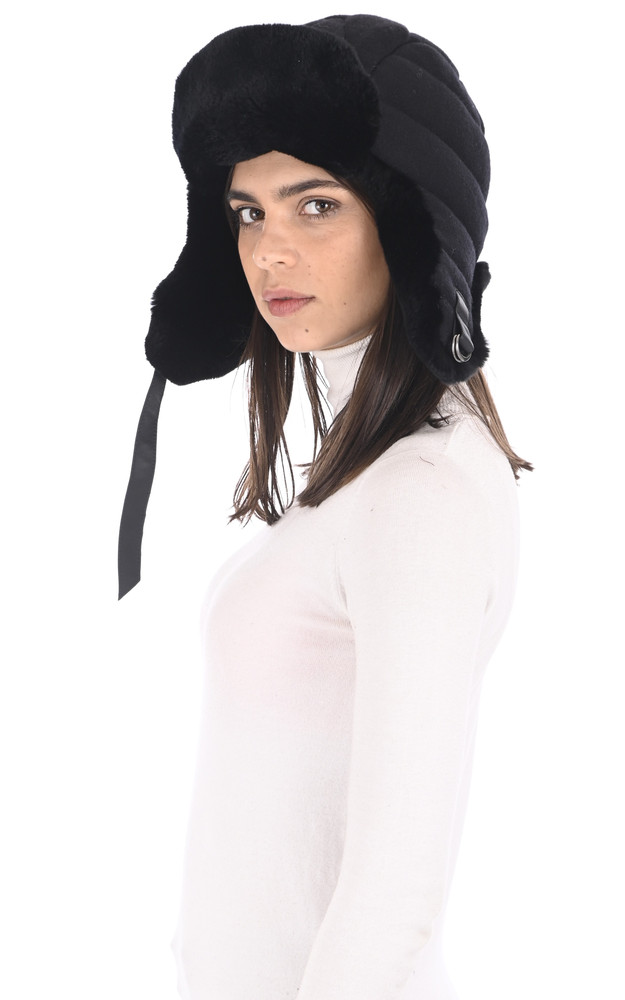 La Canadienne Chapka En Lapin Rex Noir