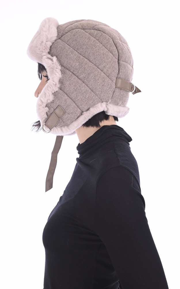 La Canadienne Chapka En Lapin Rex Taupe